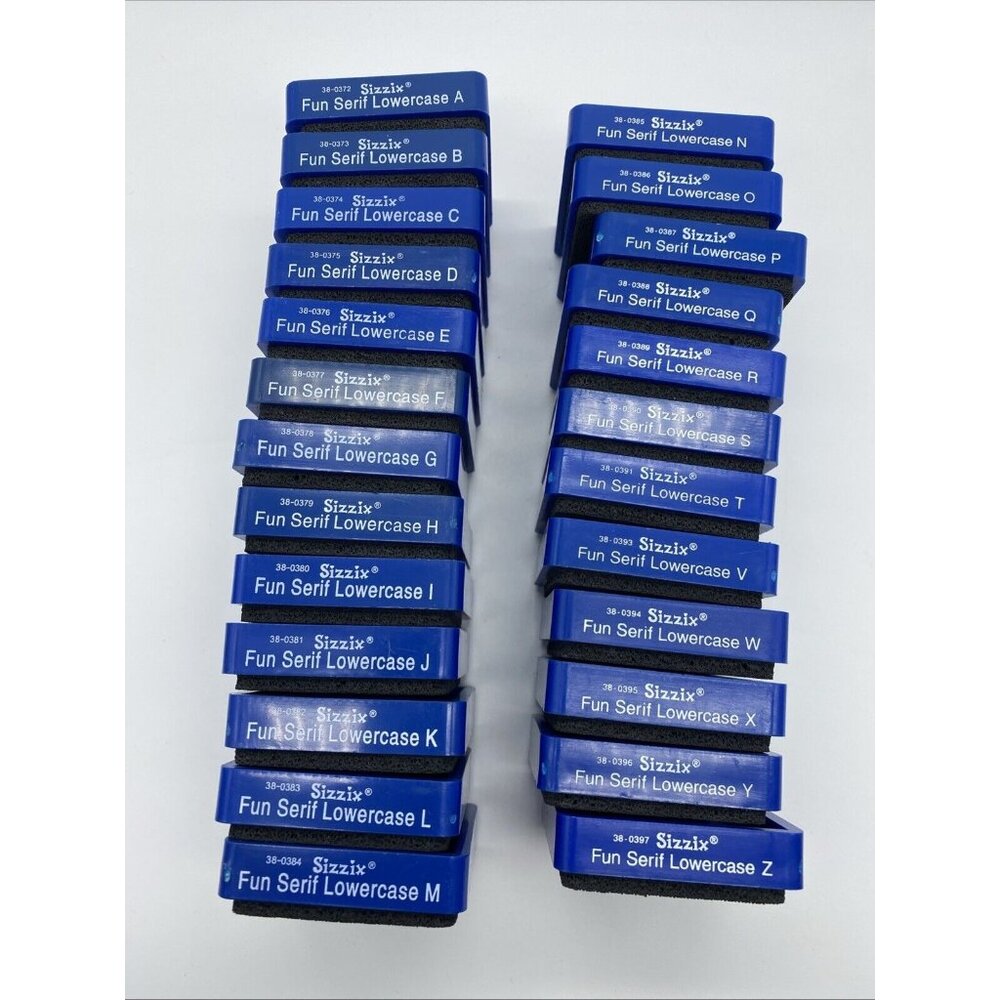 Sizzix Fun Serif Lowercase Alphabet Die Set 25 Dies Missing U
